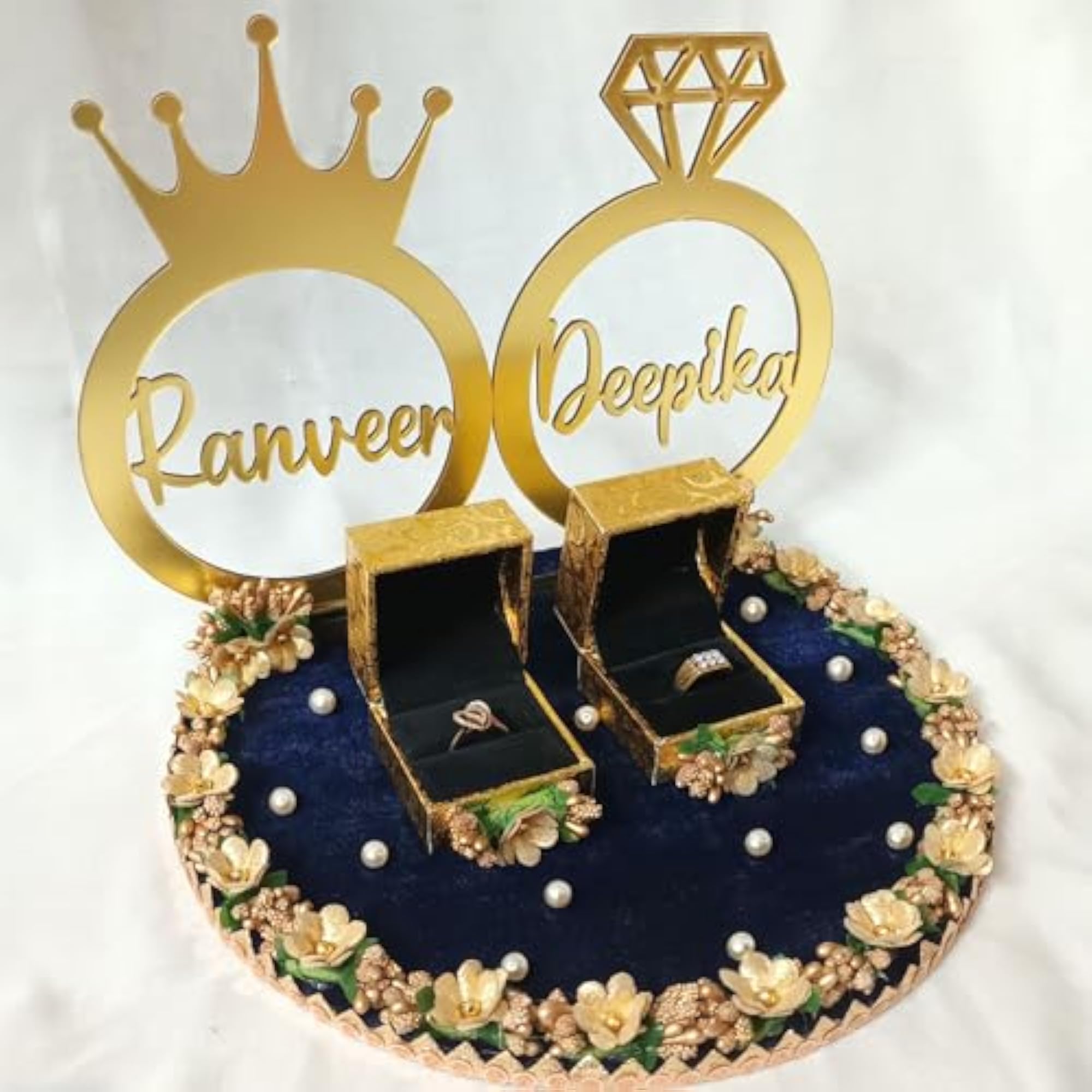 Personalized Engagement Ring Platter, Decorative Ring Tray