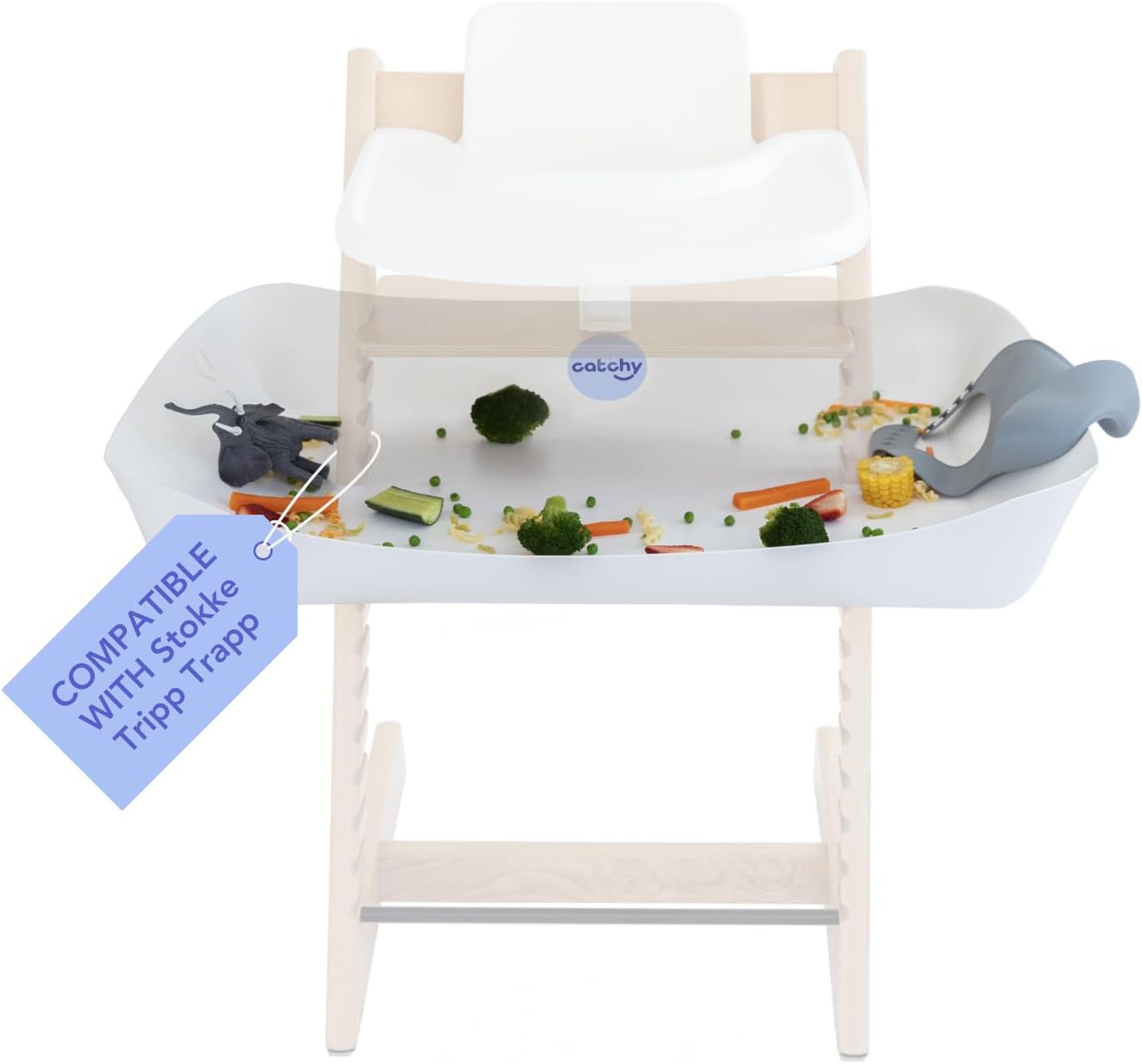 High Chair Food Catcher | Compatible with Stokke Tripp Trapp High Chair | Easy Wipe Clean | Baby & Toddler Food & Mess Catcher | Helps Keep Floors Under Chair Clean | Chair NOT Included