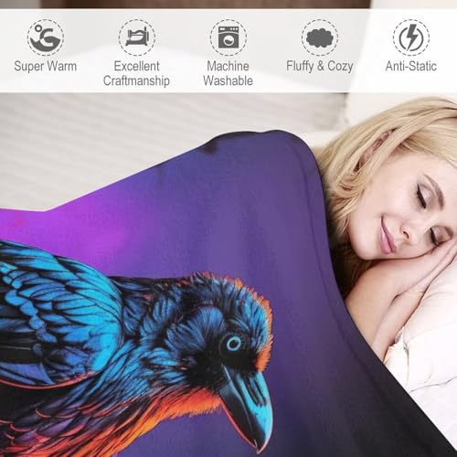 Couverture 3D Corbeau : le plaid idéal pour vos soirées cocooning