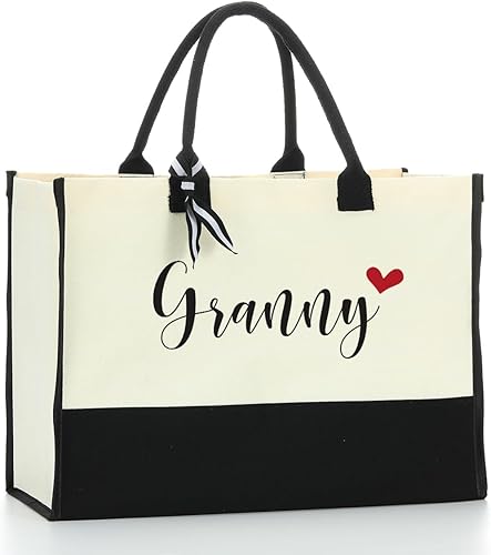 Noun Tote Bag for Women Personalized Beach Bag Waterproof Canvas Bag Inspirational Nanny Gifts Grandma