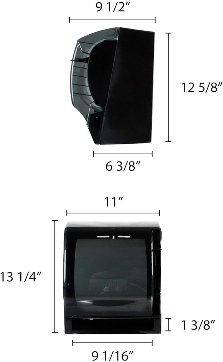 TrueCraftware- Square Plastic Lever Roll Paper Towel Dispenser 11" x 10-1/2" x 13-1/2"-Manual Towel Dispenser Tissue Holder Wall Mounted Dispenser with Zero Waste for Home and Business