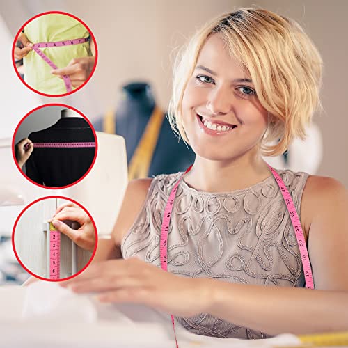 Ff Elaine 24 Pcs Double-Scale 60-Inch/150Cm Soft Tape Measure Ruler Bulk For Sewing Tailor Cloth Weight Loss Medical Body Measurement Sewing Supplies Knitting Projects - 6 Colors #TOP2