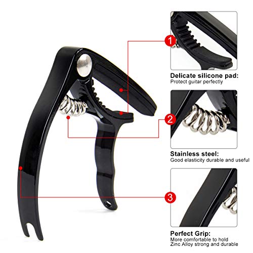 image for lotmusic Acoustic Guitar Strings Changing Kit Tool Kit (Strings Tuner 