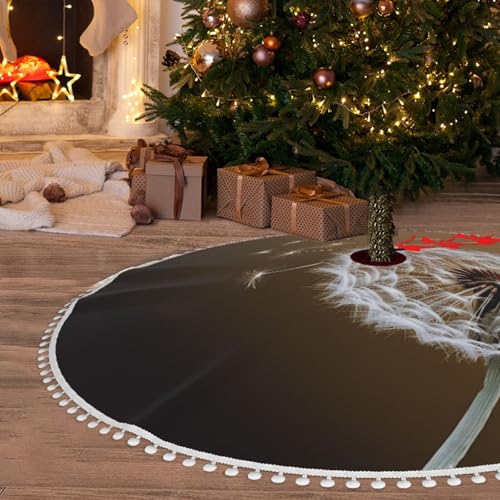 Tapis de sapin de Noël avec pompons cadeau idéal pour les fêtes - 6
