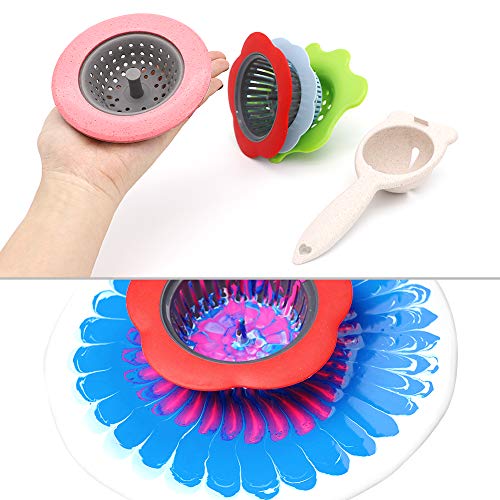 Acrylic Pouring Strainers, Angela&Alex 5 PCS Flow Painting Tools Christmas DIY Kits Drawing Sets Flower Strainers Plastic Silicone Drain Basket Unique Pattern Train Art Supplies - Thumbnail 5