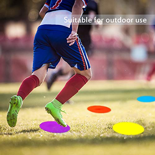Colorful Rubber Spot Markers 12Pcs,9 Inch Non Slip Floor Dots Sport With Carrying Bag,Anti Slip Rubber,Drills Training Soccer Football Basketball Footwork Kids School Teaching Marker Field #TOP4