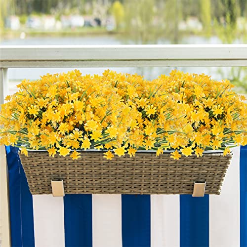 Fadtop Artificial Wild Flowers Daisy Fake Daisies Greenery Plants Plastic Shrubs Uv Resistant Bushes 6 Bundles For Indoor Outdoor Home Decoration #TOP4