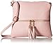 Lightweight Medium Crossbody Bag with Tassel Blush