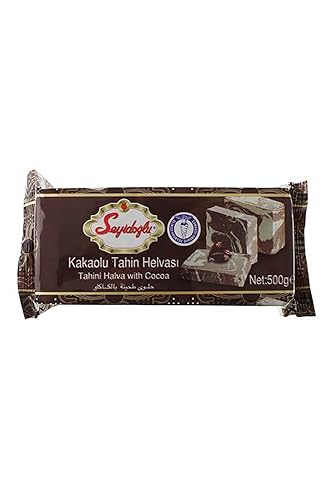 Tahini Halva con cacao, Tahini Helva, Helva, Halva, Halva, Halva turca, Halva turca, Halva Turca, Halva Postre Halva, Por Seyitoglu 500 Gr 17.6 Oz