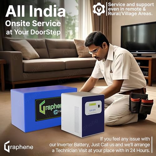 Image of GRAPHENE 12 Volt 100AH Lithium (LFP C70) Battery & 1250 VA Pure Sine Wave Lithium Inverter, Back Up More Than 150AH Lead Acid Battery, Life Expectancy 15-20 Years, Fast Charging, 5 Years Warranty