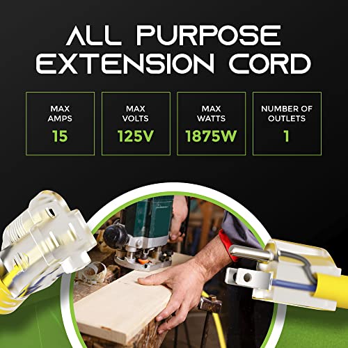 Gearit 10/3 Outdoor Extension Cord (100 Feet) 10 Awg Gauge - 3 Prong Plug - Sjtw Heavy Duty For Indoor/Outdoor - All Purpose Weather Resistant - Power Cord For Lawn, Garden, Appliances - 100Ft #TOP2