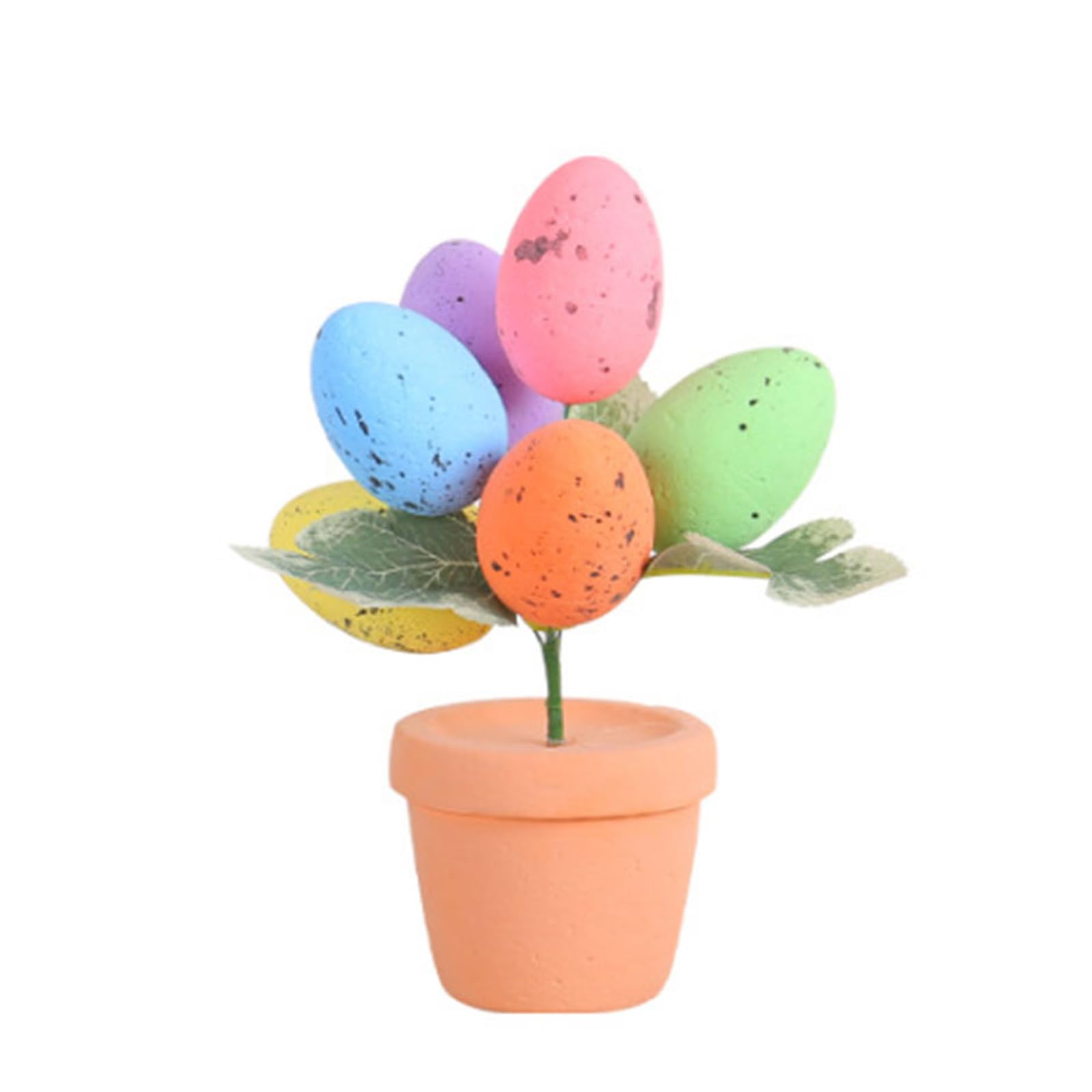 Tfaoys Black Spotted Easter Eggs Tree Tabletop Decor Potted Plant Ornaments Cartoon Printed Simulated Eggs Potted Plant Easter Desktop Decor