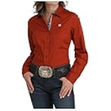 Women's Long Sleeve Button Up Western Shirt - Rust