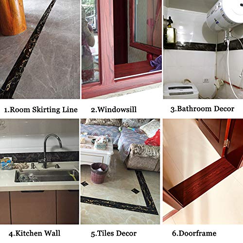 Yifasy Solid Color Wallpaper Border Roll Waterproof Self-Adhesive Bathroom Kitchen Wall Tiles Decor Sticker Pearlized Bling Blue #TOP2