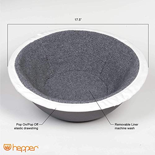 Hepper - Nest Cat Bed - Modern Cat Furniture - Cat Bowl with Removable & Washable Fleece Liner - Grey/Orange
