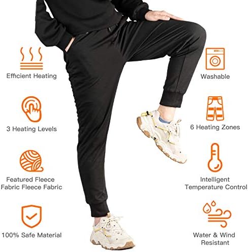 eventek Pantaloni Riscaldati USB 5V Ricaricabili, Pantaloni Riscaldanti  Elettrici l'inverno all'Aperto, Pantaloni Riscaldanti con 6 Zone di  Riscaldamento : Abbigliamento