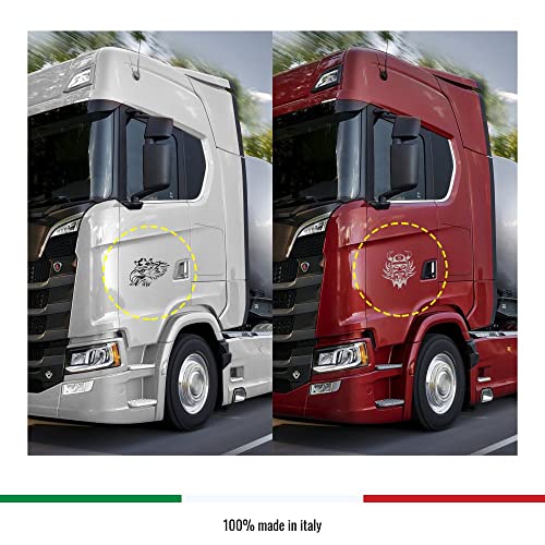 Image of 4R Quattroerre.it 1090 Griffin Sticker Set for Scania Truck, Right and Left, Black, 50 x 35 cm