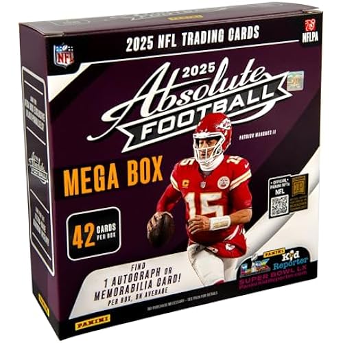 2025–26 Panini Absolute Football Mega Box – Retail Exclusive Parallels & Inserts – NFL Trading Cards – Sealed Retail Mega Box
