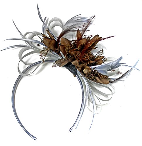 Serre-tête de mariage marron et gris pour cheveux de cérémonie