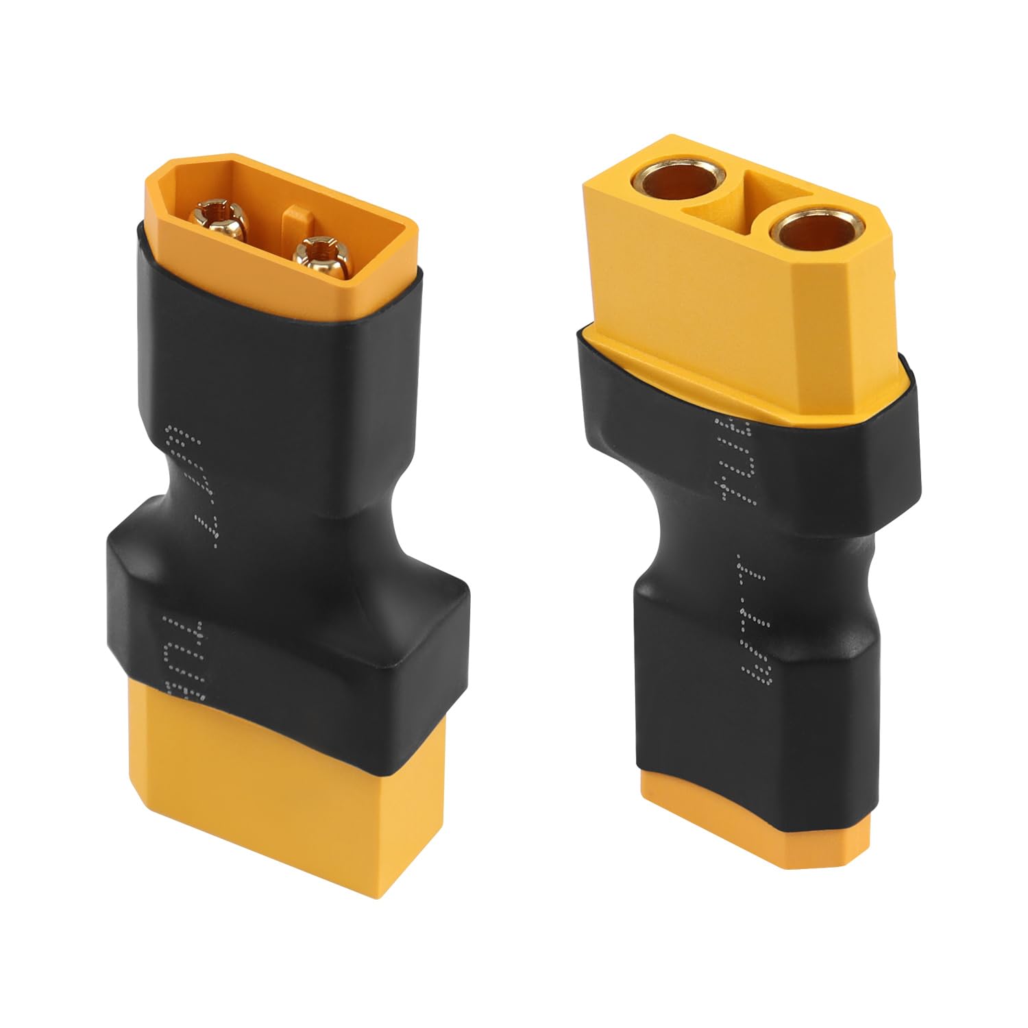 QIANRENON XT60 Male to XT90 Female ESC Adapter XT90 Socket to XT60 Plug RC Battery Charging Conversion connector，for RC Car Drone Quadcopter Model, 2 Pcs
