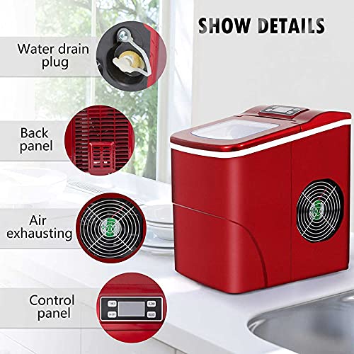 Fabricadora de Hielo Eléctrica Compacta para Encimera, Automática, Produce Cubos de Hielo en 8 Minutos, Tamaño Ajustable y Función de Limpieza Automática miniatura 3