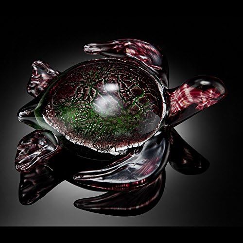 Pink Art Glass Decor Swimming Sea Turtle by SPI-HOME