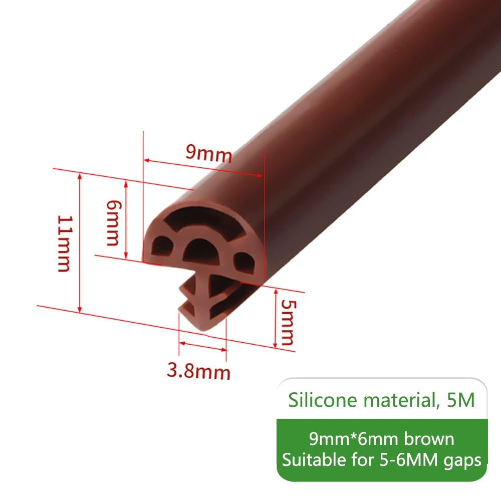 Guarnizione Per Porte In Silicone - 5 Metri, Montaggio A Scanalatura, Riduzione Rumore E Spifferi, Per Spazi Da 2 A 5 Mm