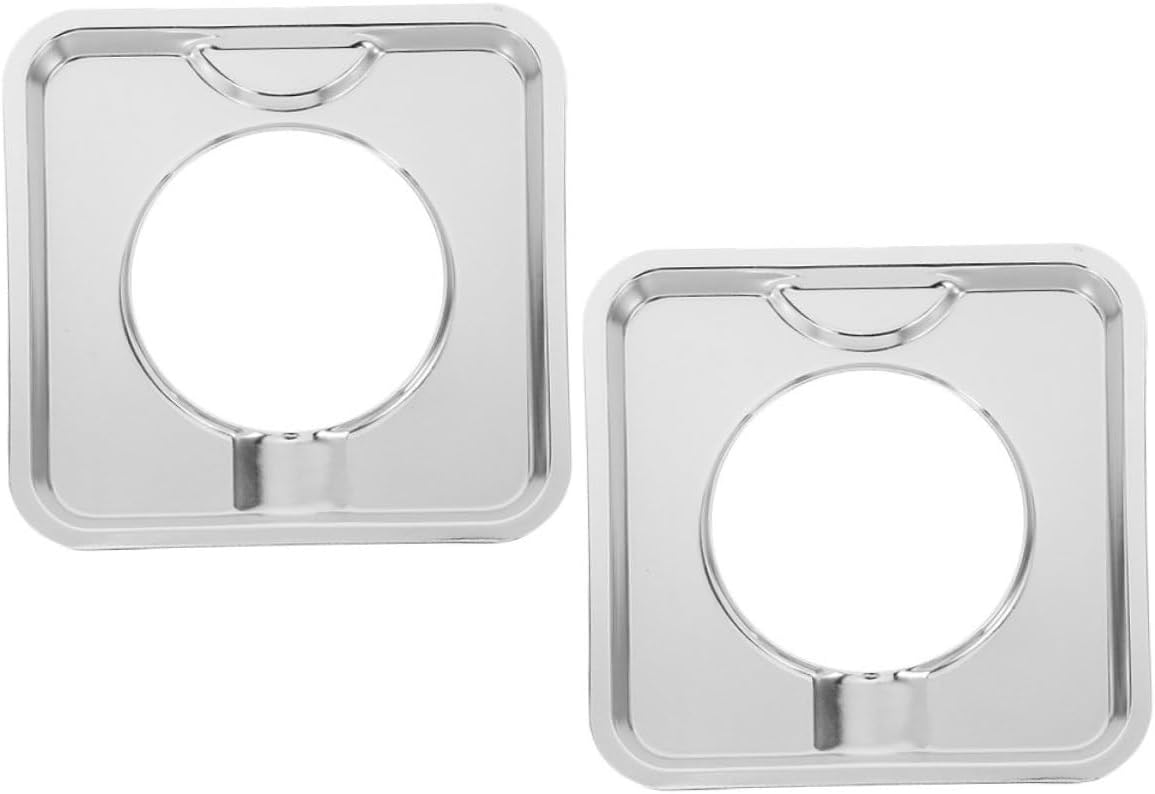 2pcs Easy Clean Gas Stove Drip Pan Square Design for Gas Burners Heat Resistant