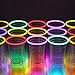 GLOWING PARTY CUPS 16 oz Plastic Clear Disposable Glow Stick Cup Neon Colors Kids Birthday Multi Color Sticks Light Up Glows In The Dark Night Event Favor Decorations Drink Supplies