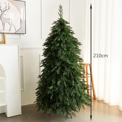 Árbol de Navidad artificial compacto para esquinas con soporte de metal plegable 6