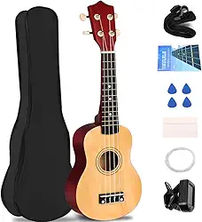 Ukulele 21 Polegadas, Madeira, Soprano, Concert, Tenor, Acústico, Ukulele, Ukulele Soprano Ukelele, Ukulele Concert, Ukulele Tenor(Amarelo)