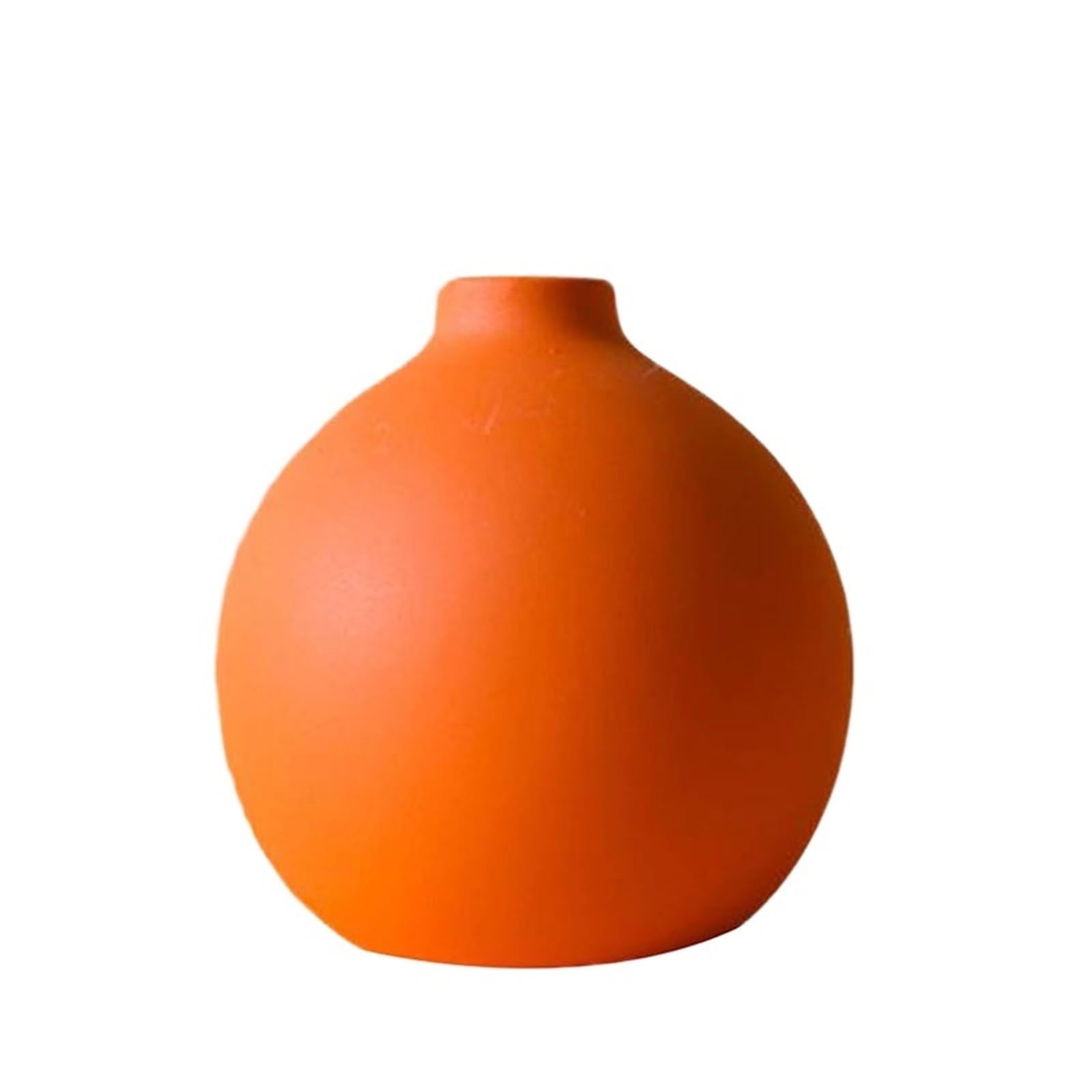 Vase en céramique couleur unie et pot de fleur design épuré pour salon