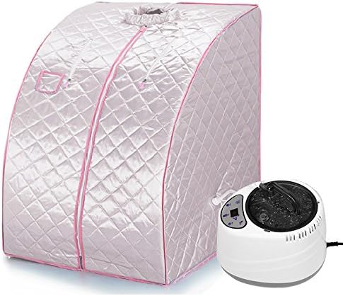 TUREFANS Portable Home Steam Sauna Spa & Chair Weight Loss Slimming Bath Indoor Beauty (Silver)