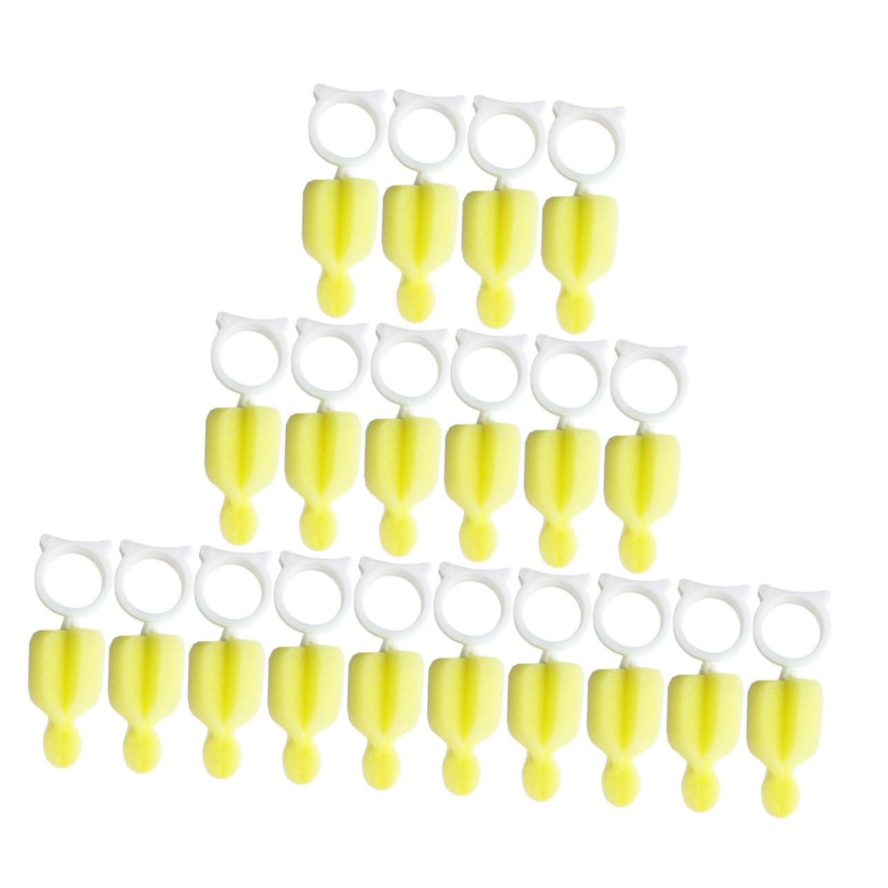 HEMOTON 5 Set Spazzolino Per La Pulizia Del Ciuccio Kit Stendibiberon Rack Di Asciugatura Tappetino Per Asciugare I Biberon Asciugatura Del Biberon Spugne Plastica Yellow 20 Pezzi*5