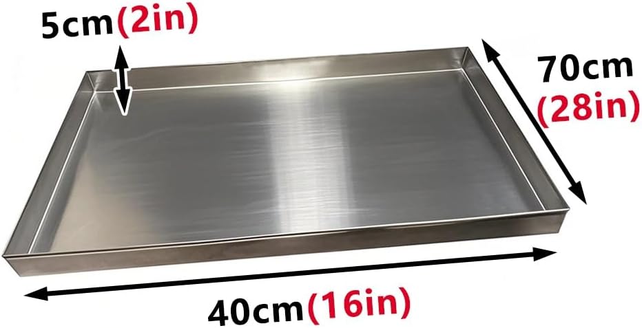 304 Stainless Steel Drip Pan for AC Unit - 40x70cm (16x28in) - Prevents Water Leakage & Condensation - Durable 0.8mm Thickness - Essential Air Conditioner Accessory