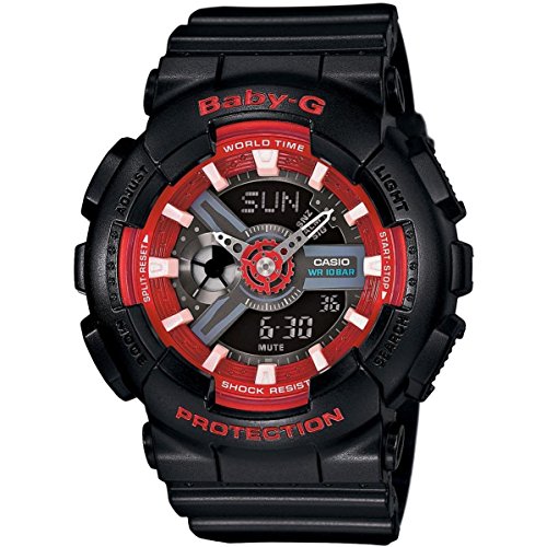 Casio G-Shock BA110SN-1A Baby-G Women's Sports Watch (Black/Red)