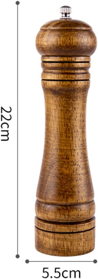 Wooden Pepper Grinder Salt Grinder Manual Pepper Mill Adjustable Coarseness Refillable Wood Peppercorn Crusher Mill for Kitchen Cooking Table Seasoning Tools