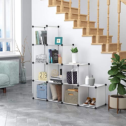 C&Ahome Cube Storage Organizer, 12-Cube Closet Cabinet Organizer, Diy Cube Shelf, Plastic Stackable Bookshelf, Modular Shelving Units Ideal For Home, Office, 36.6" L X 12.4" W X 48.4" H White Shs3012A #TOP2