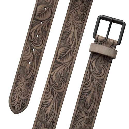 Image of Lucky Brand Men's Genuine Leather Belt | Classic | Casual | Everyday | Western | American Heritage | Metal Buckle