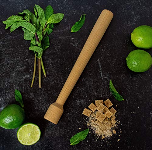 The Art of Craft Wood Cocktail Muddler: 12 inch Hardwood Mojito Drink Muddler Home Bar Tool - Thumbnail 6