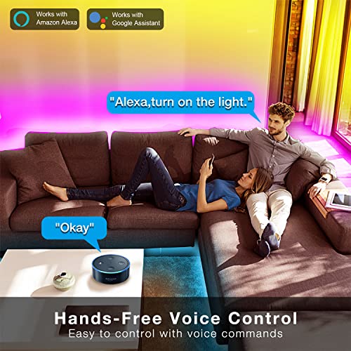 Daybetter Smart Led Strip Lights, 100Ft Wifi Led Light Strip Work With Alexa And Google Assistant, Voice App Remote Control Music Sync Color Changing Rgb Led Lights For Bedroom Home Kitchen Décor, 24V #TOP18