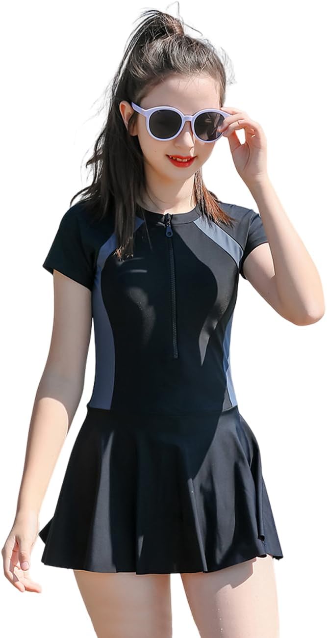 KORADI Girls Swimsuits Rash Guard Swim Set Kids Two-Piece Bathing Suits Teen Swimwear Beach Shorts Sun Protection Swim Shirts