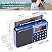PRUNUS 429 Small Radio, Pocket Radio, AM FM Radios USB Charging, Large Button, Neodymium Speaker, Auto Save, USB Flash Drive, SD Card AUX Input MP3, Shortwave Radios for Elderly and Senior(Blue)