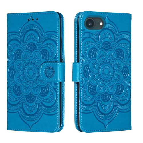 shingtomua Wallet Case for iPhone 16e/iPhone 17e, Card Holder, Blue