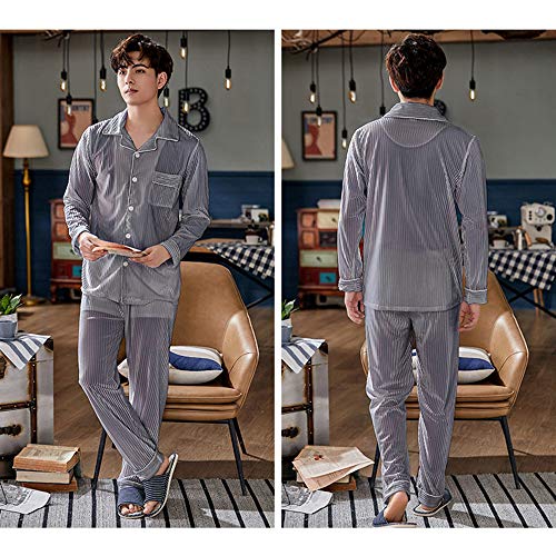 Pyjama chaud pour homme en velours boutonné taille 2XL - 3