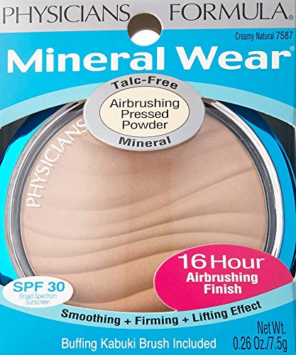Physicians Formula Mineral Wear Talc-Free Mineral Airbrushing Pressed Powder Creamy Natural | Dermatologist Tested, Clinicially Tested