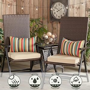 Greendale home fashions outdoor rectangle throw pillow set of 2 adobe stripe 2 count  urban country home decor