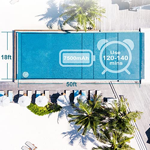Kalamotti Cordless Robotic Pool Cleaner - Pool Vacuum For Above Ground Pools Powerful Suction Rechargeable Battery, Lasts 140 Mins, Built-In Water Sensor Technology For Pool Surface Up To 630 Sq.ft #TOP1