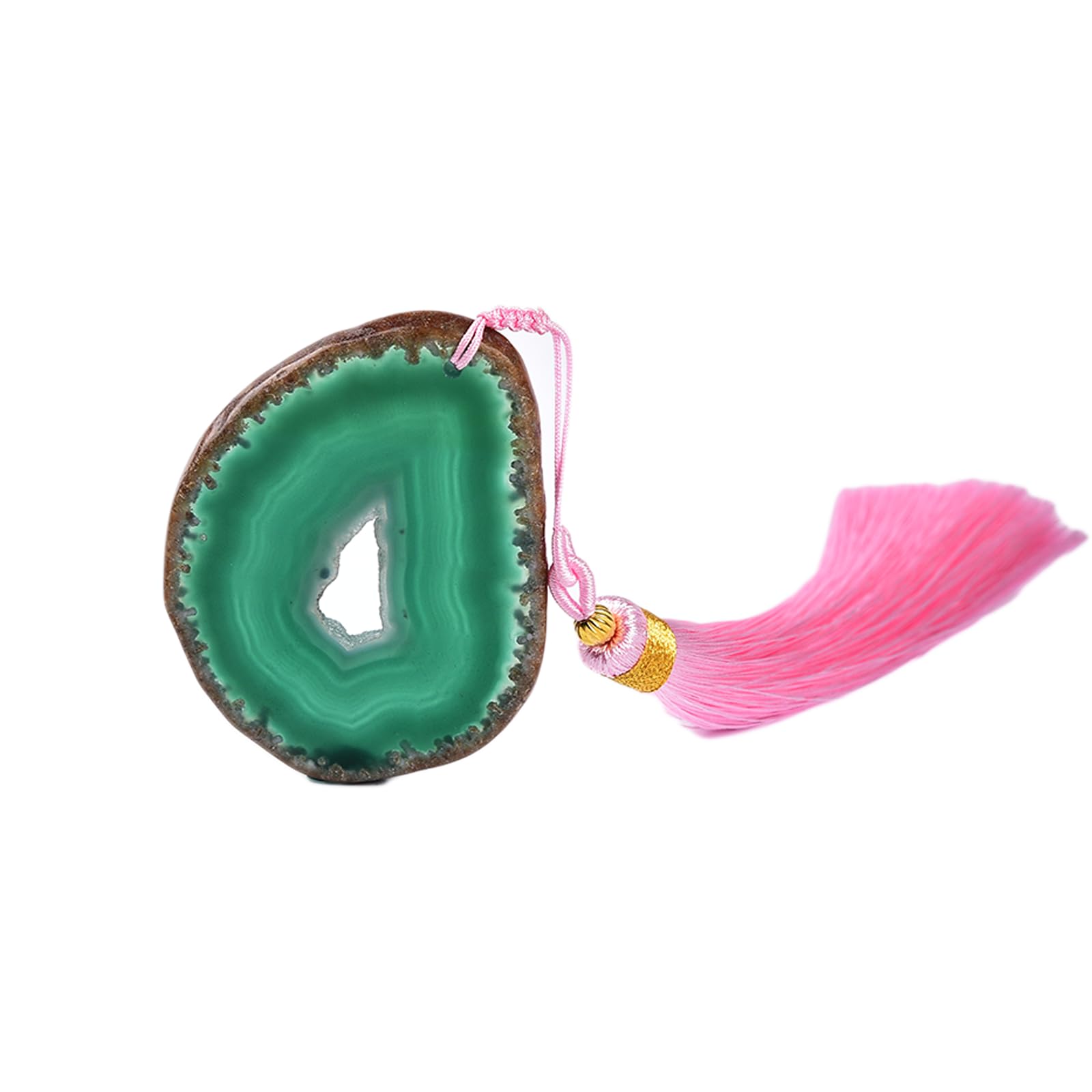 JIC Gem1 Pcs Teal Agate Bookmark,Irregular Geode Bookmarks Aesthetic Green with Tassels for Teachers, Students, Book Lovers,Book Decor.