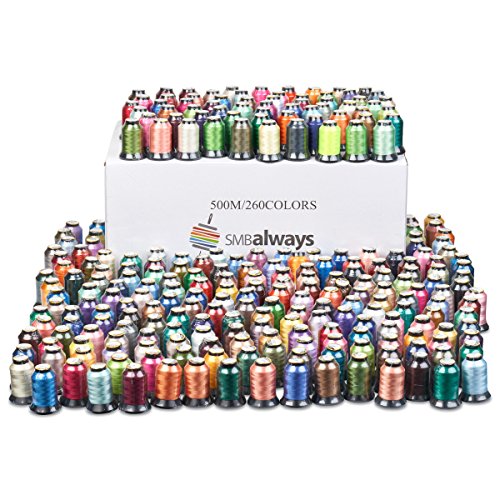 Polyester Embroidery Machine Thread Set (260 Spools, 500m Each) by SMB Always
